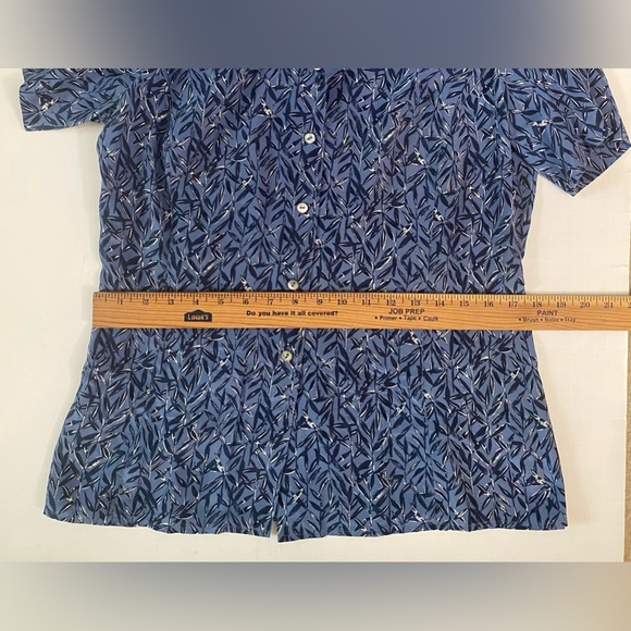 Vintage Liz Claiborne Collection 100% Silk Button Up Shirt Blouse Short Sleeve - Picture 8 of 11